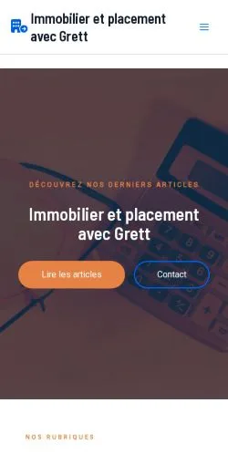 스폰서 기사 게재 매체로 등록된 Grett Immobilier 사이트 미리보기
