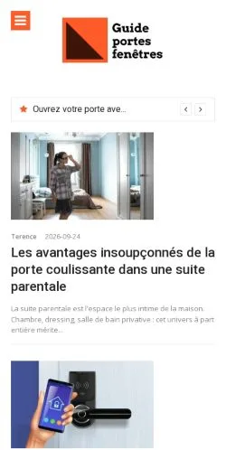 스폰서 기사 게재 매체로 등록된 Guide Portes Fenêtres 사이트 미리보기