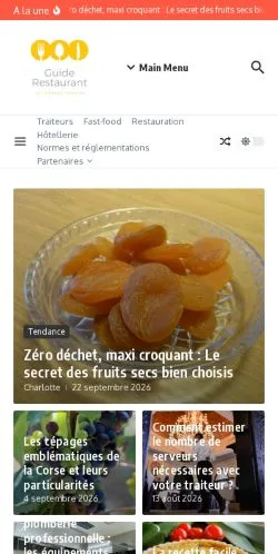 Forhåndsvisning av nettstedet Guide Restaurant, oppført for publisering av sponsede artikler