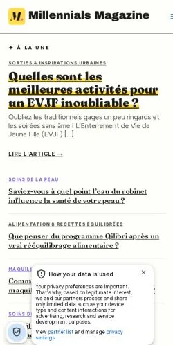 Vorschau der Website Millennials Magazine, gelistet für die Veröffentlichung gesponserter Artikel