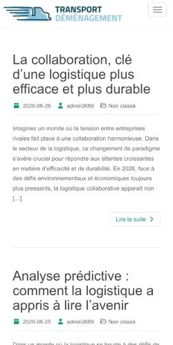 Anteprima del sito Transport Logistique Déménagement, referenziato per la pubblicazione di articoli sponsorizzati