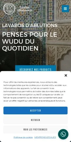 Aperçu du site Lavabos Ablutions Wudu, référencé pour publier un article sponsorisé