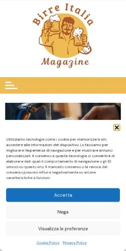 スポンサード記事の掲載先として登録されたBirre Italia Magazineのサイトプレビュー