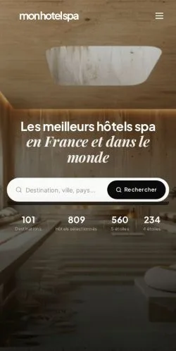 Aperçu du site Mon Hotel Spa, référencé pour publier un article sponsorisé