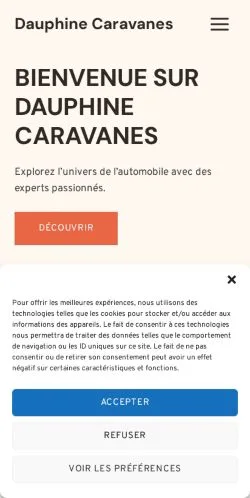Anteprima del sito Dauphine Caravanes, referenziato per la pubblicazione di articoli sponsorizzati