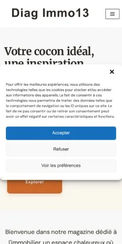 Aperçu du site Diag Immo13, référencé pour publier un article sponsorisé