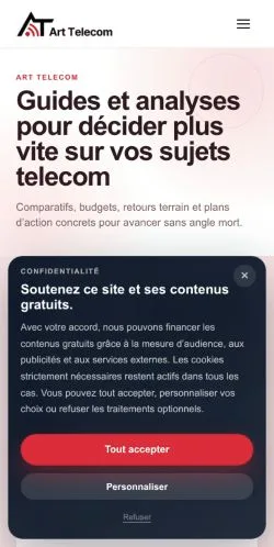 Anteprima del sito Art Telecom Guides, referenziato per la pubblicazione di articoli sponsorizzati