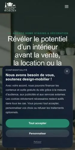 Vista previa del sitio Design Mobilier, referenciado para publicar artículos patrocinados
