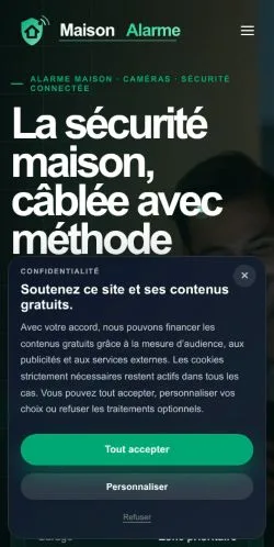 Podgląd witryny Maison Alarme Guides, ujętej jako miejsce publikacji artykułów sponsorowanych