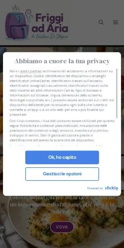 Vista previa del sitio Friggi Ad Aria, referenciado para publicar artículos patrocinados