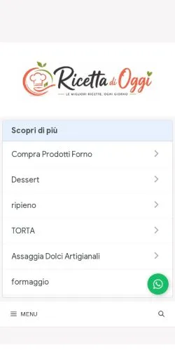 Vorschau der Website Ricetta Di Oggi, gelistet für die Veröffentlichung gesponserter Artikel
