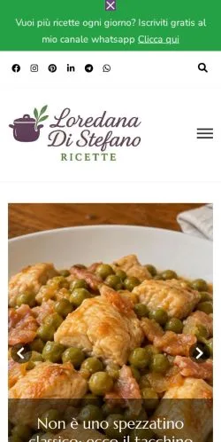 Aperçu du site Loredana Di Stefano Ricette, référencé pour publier un article sponsorisé