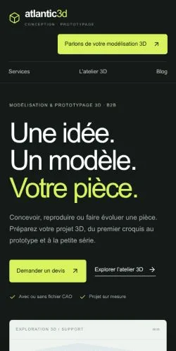 Preview of the Atlantic 3D website, listed for sponsored article publication