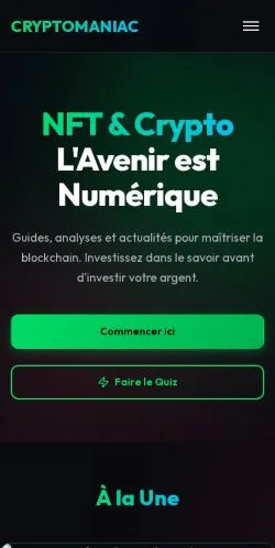 スポンサード記事の掲載先として登録されたCryptomaniac Guideのサイトプレビュー