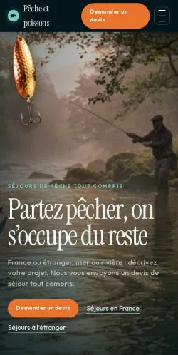 스폰서 기사 게재 매체로 등록된 Pêche & Poissons 사이트 미리보기