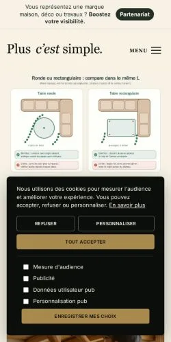 Anteprima del sito Plus C'est Simple, referenziato per la pubblicazione di articoli sponsorizzati