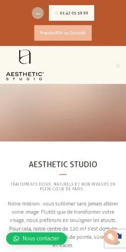 スポンサード記事の掲載先として登録されたAesthetic Studio Parisのサイトプレビュー
