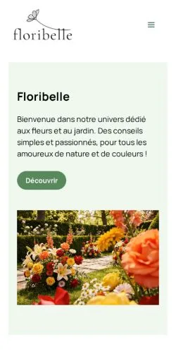 Preview of the Floribelle Jardin website, listed for sponsored article publication