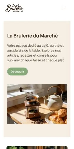 スポンサード記事の掲載先として登録されたLa Brulerie du Marchéのサイトプレビュー