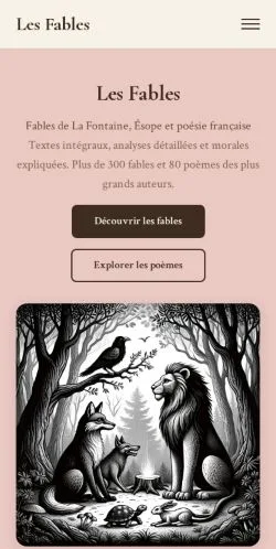 Vista previa del sitio Les Fables, referenciado para publicar artículos patrocinados