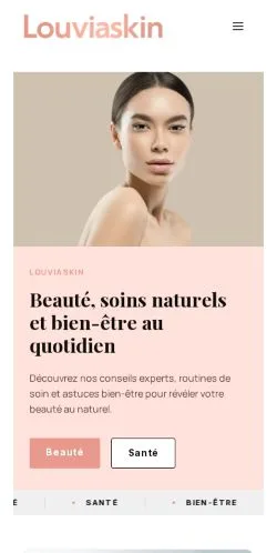 Anteprima del sito Louviaskin Naturel, referenziato per la pubblicazione di articoli sponsorizzati