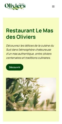 스폰서 기사 게재 매체로 등록된 Mas des Oliviers 사이트 미리보기