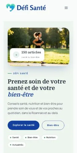 Anteprima del sito Défi Santé, referenziato per la pubblicazione di articoli sponsorizzati