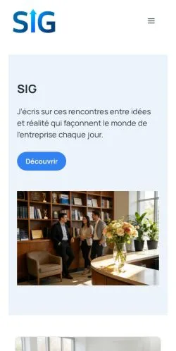 Vista previa del sitio SIG Business Enterprise, referenciado para publicar artículos patrocinados