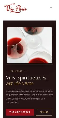 Anteprima del sito Vin Paris Experts, referenziato per la pubblicazione di articoli sponsorizzati