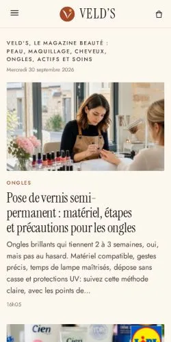 スポンサード記事の掲載先として登録されたVeld's Magazine Beautéのサイトプレビュー