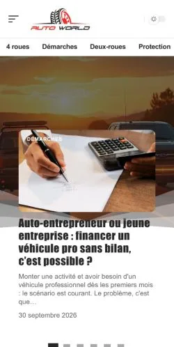 Anteprima del sito Auto World, referenziato per la pubblicazione di articoli sponsorizzati
