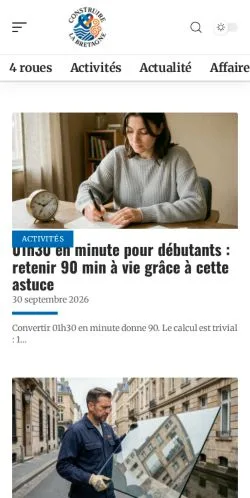 스폰서 기사 게재 매체로 등록된 Construire la Bretagne 사이트 미리보기
