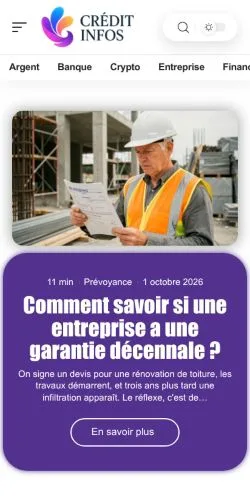 Anteprima del sito Crédit Infos, referenziato per la pubblicazione di articoli sponsorizzati