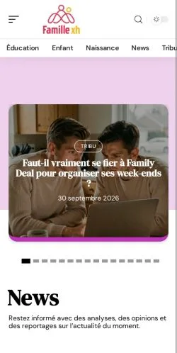스폰서 기사 게재 매체로 등록된 Famille XH 사이트 미리보기