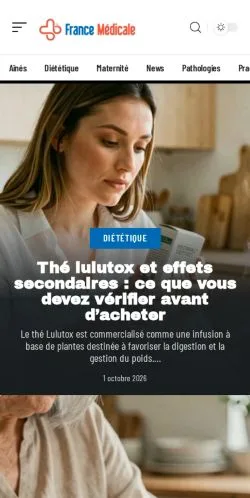 Vista previa del sitio France Médicale, referenciado para publicar artículos patrocinados