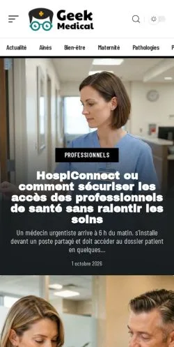 Aperçu du site Geek Medical, référencé pour publier un article sponsorisé