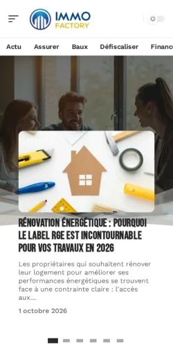 Anteprima del sito Immo Factory, referenziato per la pubblicazione di articoli sponsorizzati