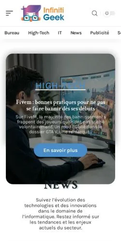 Anteprima del sito Infiniti Geek, referenziato per la pubblicazione di articoli sponsorizzati