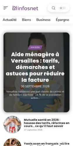Vista previa del sitio Infos Net, referenciado para publicar artículos patrocinados