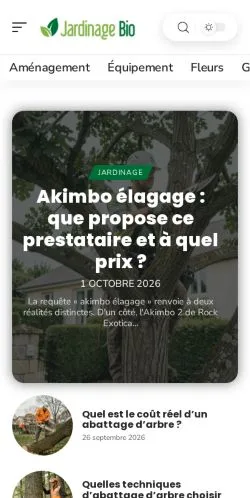 スポンサード記事の掲載先として登録されたJardinage Bioのサイトプレビュー