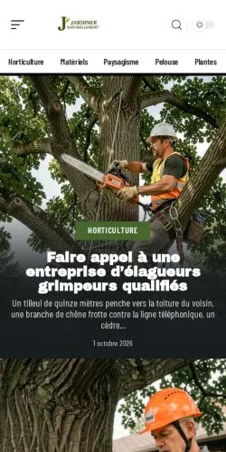 스폰서 기사 게재 매체로 등록된 Jardiner Naturellement 사이트 미리보기