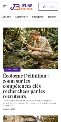 스폰서 기사 게재 매체로 등록된 Jeune Bretagne 사이트 미리보기