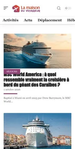 Aperçu du site La Maison du Voyageur, référencé pour publier un article sponsorisé