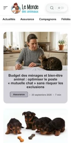 Vista previa del sitio Le Monde des Animaux, referenciado para publicar artículos patrocinados