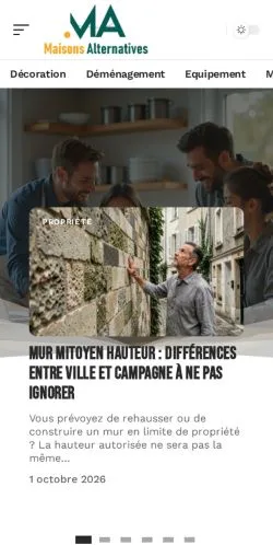 스폰서 기사 게재 매체로 등록된 Maisons Alternatives 사이트 미리보기