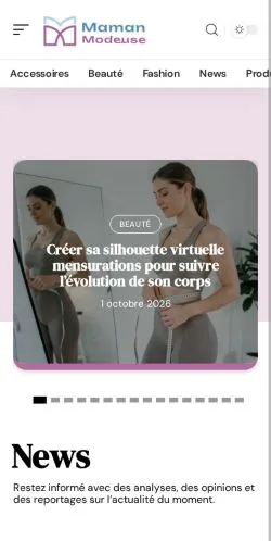 스폰서 기사 게재 매체로 등록된 Maman Modeuse 사이트 미리보기