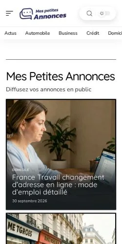 Anteprima del sito Mes Petites Annonces, referenziato per la pubblicazione di articoli sponsorizzati
