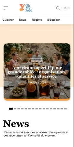 Anteprima del sito Oh My Food, referenziato per la pubblicazione di articoli sponsorizzati