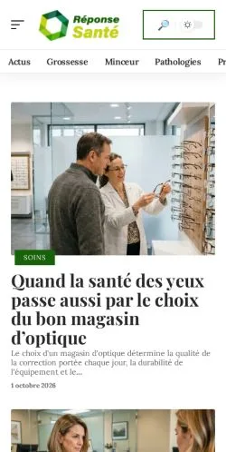 Anteprima del sito Réponse Santé, referenziato per la pubblicazione di articoli sponsorizzati