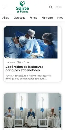 스폰서 기사 게재 매체로 등록된 Santé et Forme 사이트 미리보기